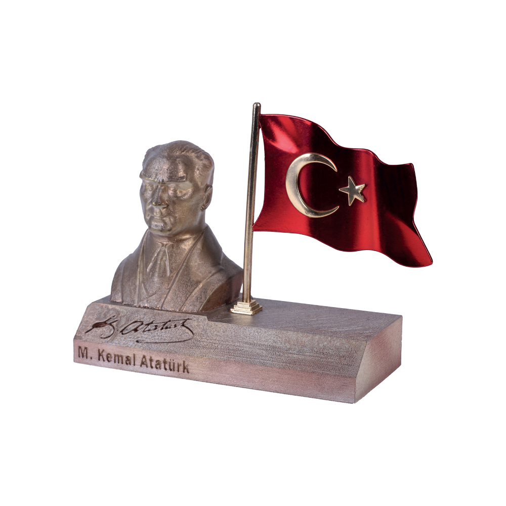 Atatürk Büstü ve Türk Bayrağı Plaket - H9529